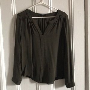 Olive silk blouse